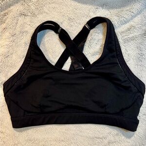 Fabletics Midnight Black Cross-Strap Sports Bra